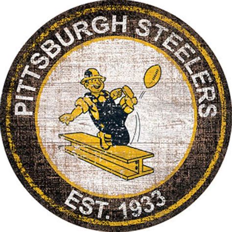 Pittsburgh Steelers Est.1933 Classic Metal Sign Distressed Football ...