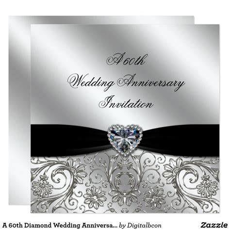 A 60th Diamond Wedding Anniversary Invite | Zazzle | Diamond wedding theme, Diamond wedding ...