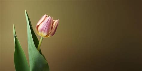 Premium AI Image | Three tulips are shown in a row.