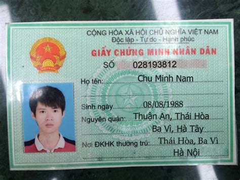 Share PSD Chứng Minh Nhân Dân Nam Chuẩn ( Chưa Fix ) - By Chu Minh Nam