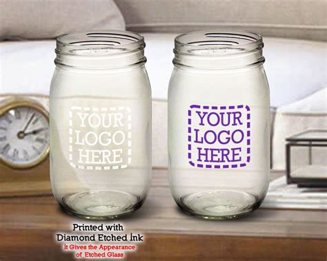 12 Personalized 16 Oz. Mason Jars Custom Printed Mayo Jars - Etsy