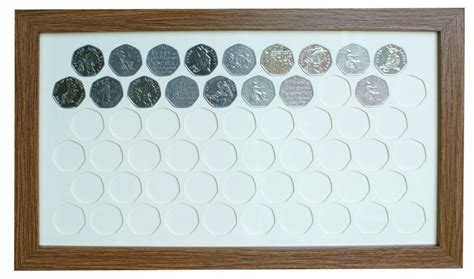 Display Frame for UK 50p Coins Wall Hanging Case for 57 Fifty Pence ...