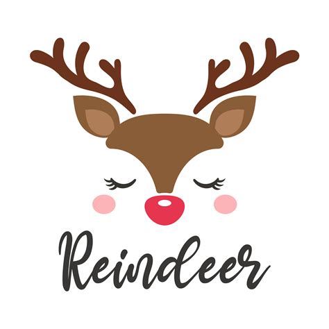 Cute reindeer face Christmas card design 1394957 Vector Art at Vecteezy