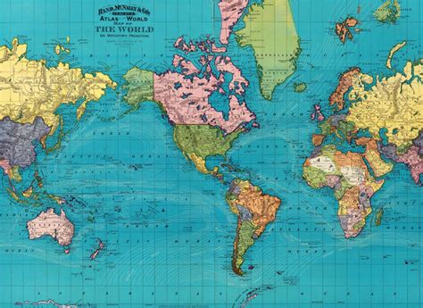World Map Printable Digital Download.vintage World Map. 1897 | Etsy World Map Decor, World Map ...