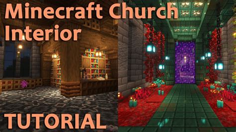 Minecraft - How to Build a Church Interior and Nether Portal [Tutorial] - YouTube