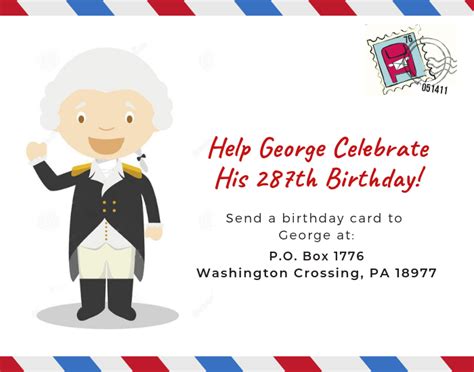 Send George Washington a Birthday Card | Washington Crossing Historic Park