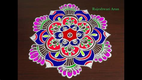 Sankranthi Muggulu With Colours *New Pongal Kolam design With Colours* Simple Rangoli For ...