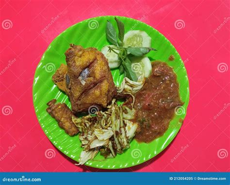 Pecel Ayam, a Typical Indonesian Food Stock Image - Image of ayam, food ...