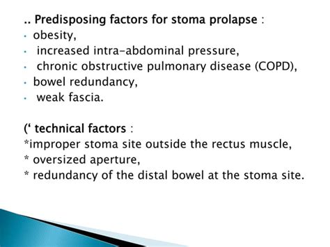 complications of colostomy