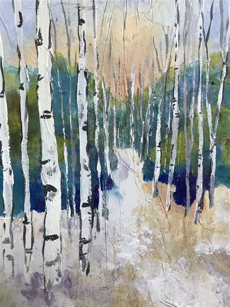 Birch Trees In Snow Watercolor