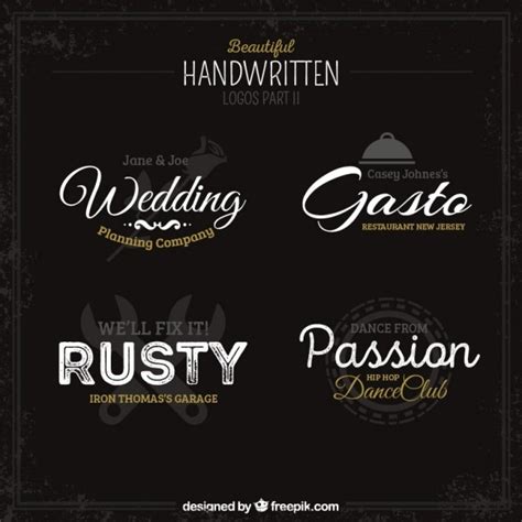 Free Vector | Handwritten logos collection