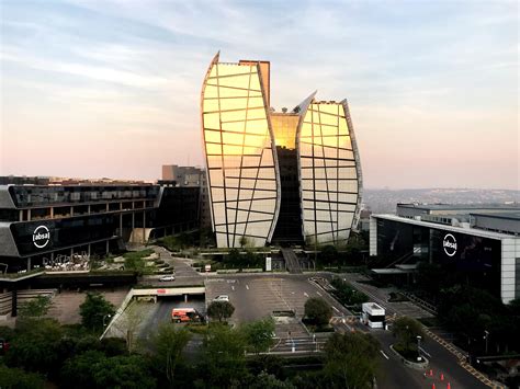 Sunrise in Sandton Johannesburg. You can sort of see the skyline ...