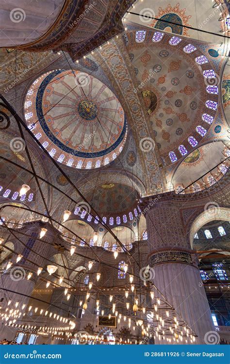 Interior View of Sultan Ahmed or Sultanahmet Mosque Aka Blue Mosque ...