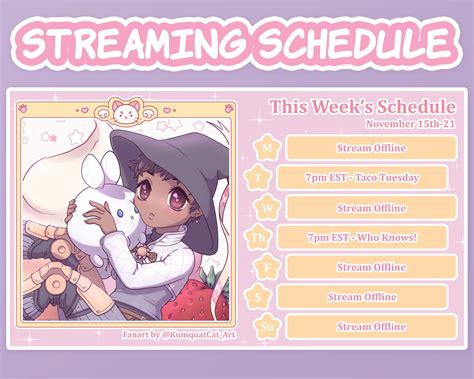 Twitch Kitty Cat Stream Schedule Kawaii Streamer Assets - Etsy Australia