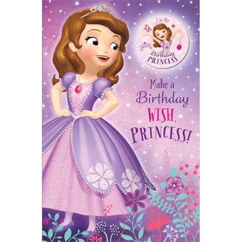 Birthday Princess Sofia the First Birthday Card With Badge (787613-0-1 ...