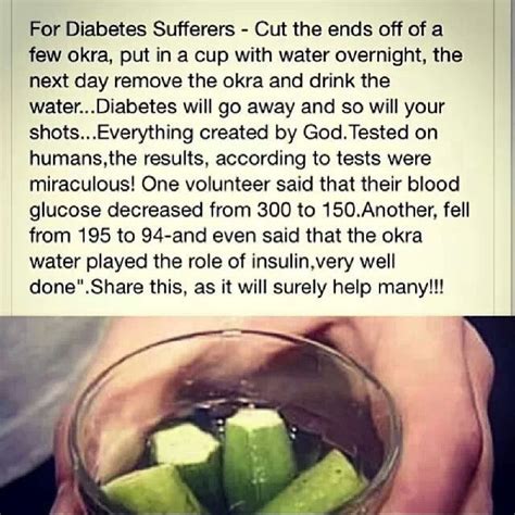 Okra diabetes cure | Shots, shots, shots | Pinterest