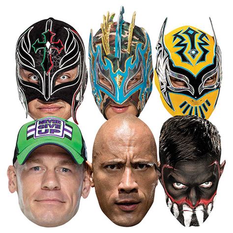 WWE Wrestlers Cardboard Face Masks - Pack of 6 | Partyrama