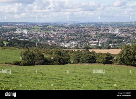 A view of Mirfield, West Yorkshire from Lower Whitley looking North Stock Photo - Alamy