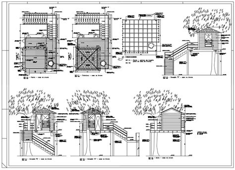 Free Treehouse Details – CAD Design | Free CAD Blocks,Drawings,Details Tree House Designs, Small ...