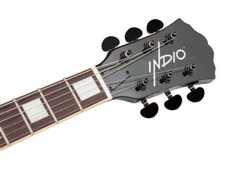 Indio by Monoprice Boardwalk Flamed Maple Semi Hollow Body Electric Guitar with Gig Bag ...