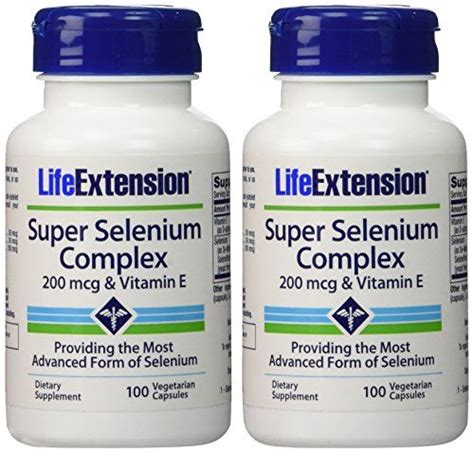 Life Extension Super Selenium Complex 200 mcg & Vitamin E, 2 Pack ...