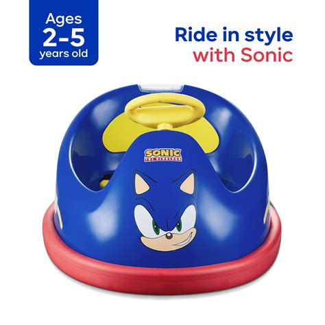 Sonic The Hedgehog 6V Bumper Car, Battery Powered Ride on Toy with Remote for Kids Ages 1.5 ...