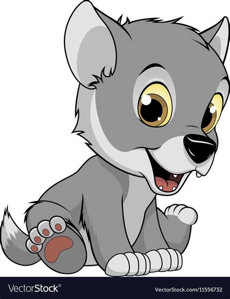 Vector illustration, baby funny wolf, on a white background. Download a Free Preview or High ...