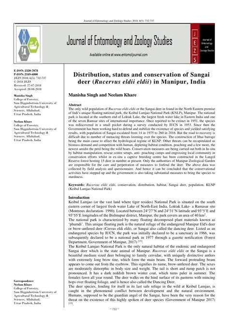 (PDF) Distribution, status and conservation of Sangai deer (Rucervus ...