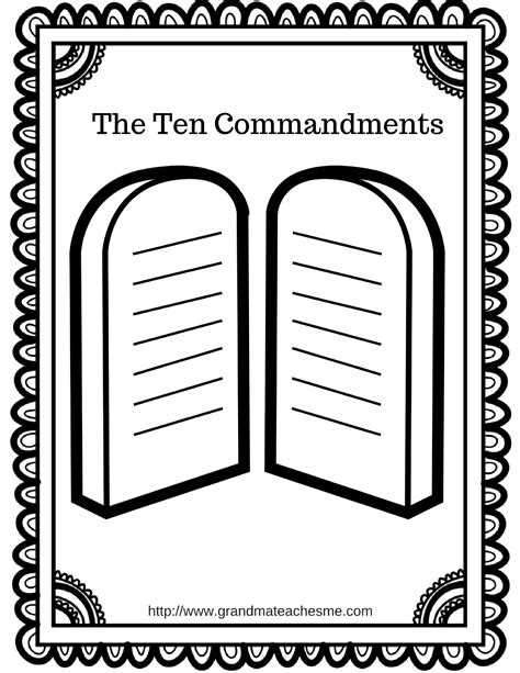 Printable Ten Commandments Coloring Pages - Printable 2024 Word Searches