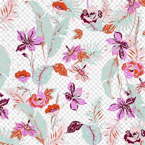 Purple lilies and poppy flowers with banana leaves art, Floral design ...