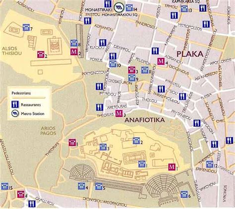 Athens map of Plaka and the Acropolis Area