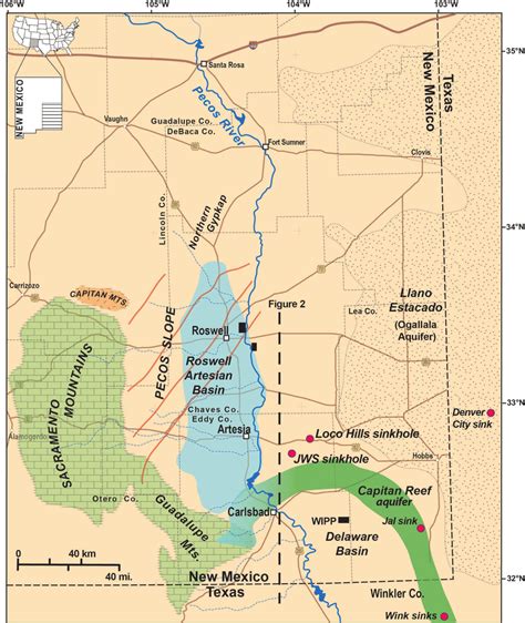 Regional Map Of The Lower Pecos Region Of Southeastern New Mexico ...