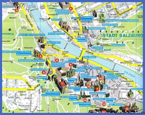 SALZBURG MAP salzburg map 0 | Salzburg, Salzburg tourist map, Austria map