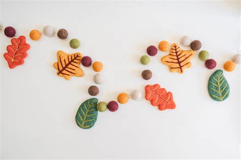 Fall Garland Felt Leaf Garland Fall Leaf Garland Autumn - Etsy