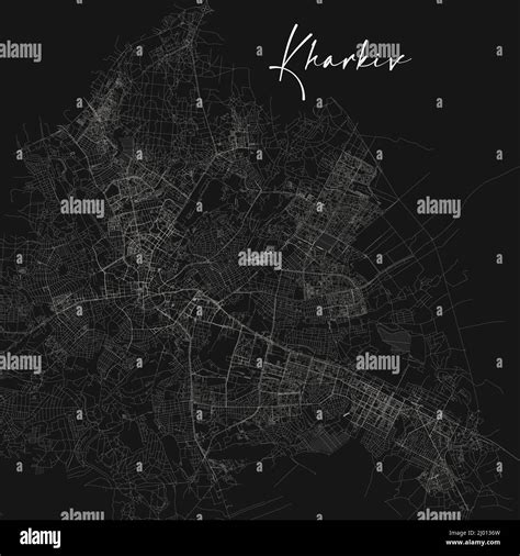 Poster Kharkiv Black and white street map. Stock vector illustration isolated Stock Vector Image ...