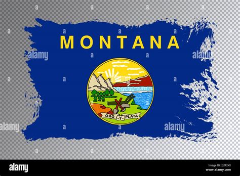 Montana state flag, Montana flag transparent background Stock Photo - Alamy