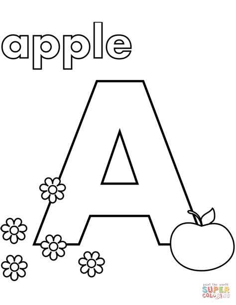 A is for Apple coloring page | Free Printable Coloring Pages