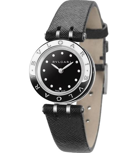 B.zero1 stainless steel and leather watch | Leather watch, Bvlgari ...