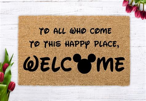 "To All Who Come to This Happy Place, Welcome" Doormat | Disney ...