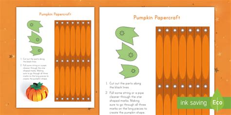 3D Paper Pumpkin Template - Parents - Art and Craft - Twinkl