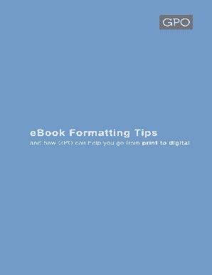 Fillable Online eBook Formatting Tips Fax Email Print - pdfFiller