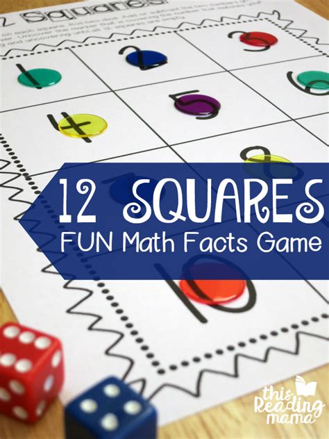 12 Squares: Math Facts Game | Math fact games, Math facts, Fun math