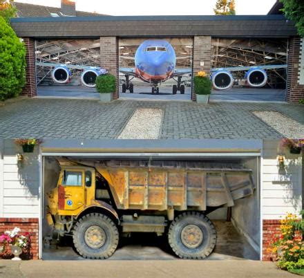 These Garage Door Decals Make It Look Like There's an Airplane, Horse ...