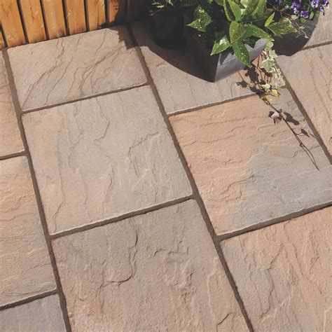 Brown blend Derbyshire Single paving slab (L)450mm (W)450mm - B&Q for all your home and garden ...