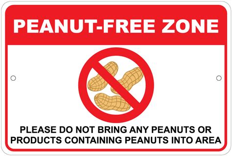 Peanut Free Zone Printable Sign