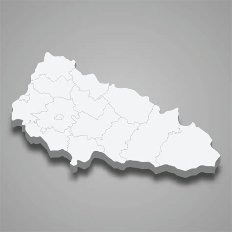 3d isometric map of Zakarpattia oblast is a region of Ukraine 8049211 Vector Art at Vecteezy