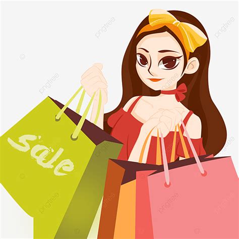 Fashion Shop Clipart Transparent Background, Fashion Girl In Shopping Free Clipart, Girl Clipart ...