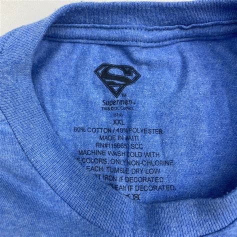 Superman T-shirt Mens XXL Blue Logo Short Sleeve Casual - T-Shirts