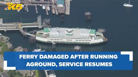 Ferry damaged after running aground, service to resume Tuesday - YouTube