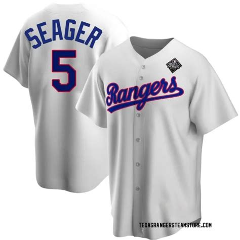 Texas Rangers Corey Seager White Replica Youth Home Cooperstown Collection 2023 World Series ...